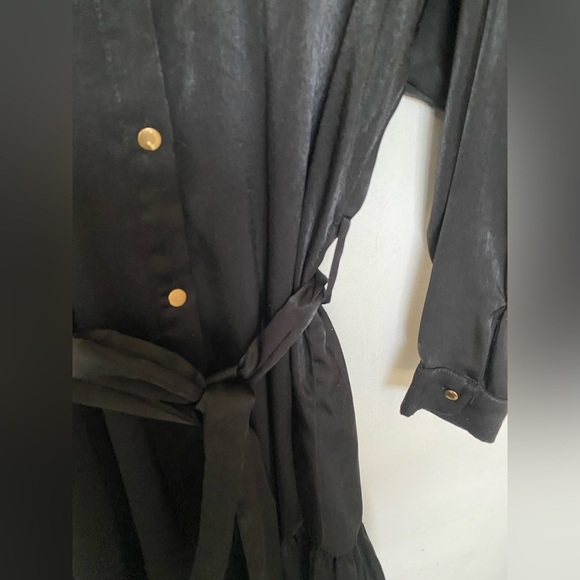 Zara Black Pleated Dolman Sleeve Dress - Picture 6 of 9